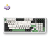 Tastiera meccanica RGB Mchose K99 verde smeraldo giacinto con guarnizione wireless (bianco, layout USA (Qwerty), giacinto KTT, RGB, hot swap, PBT doppio scatto, wireless | Bluetooth | USB-C)