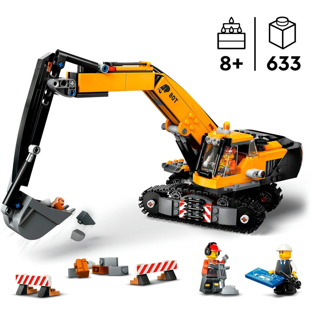 Lego City - Giocattolo da costruzione giallo per escavatore (60420)
