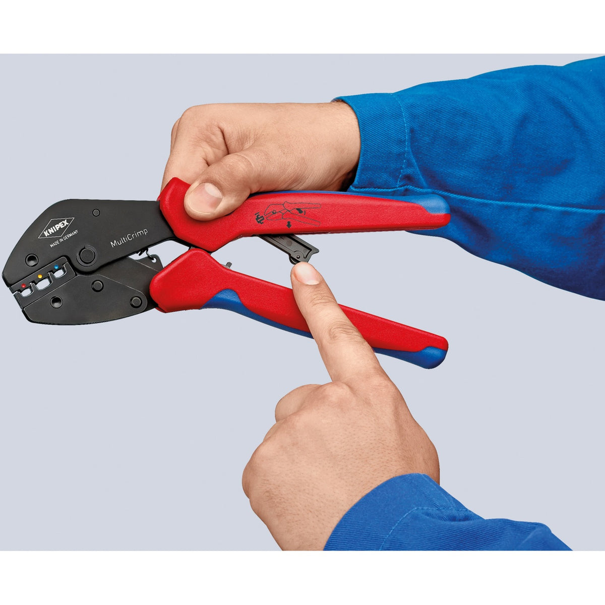 Pinza per crimpare multicrimp Knipex 973302 (rosso blu)