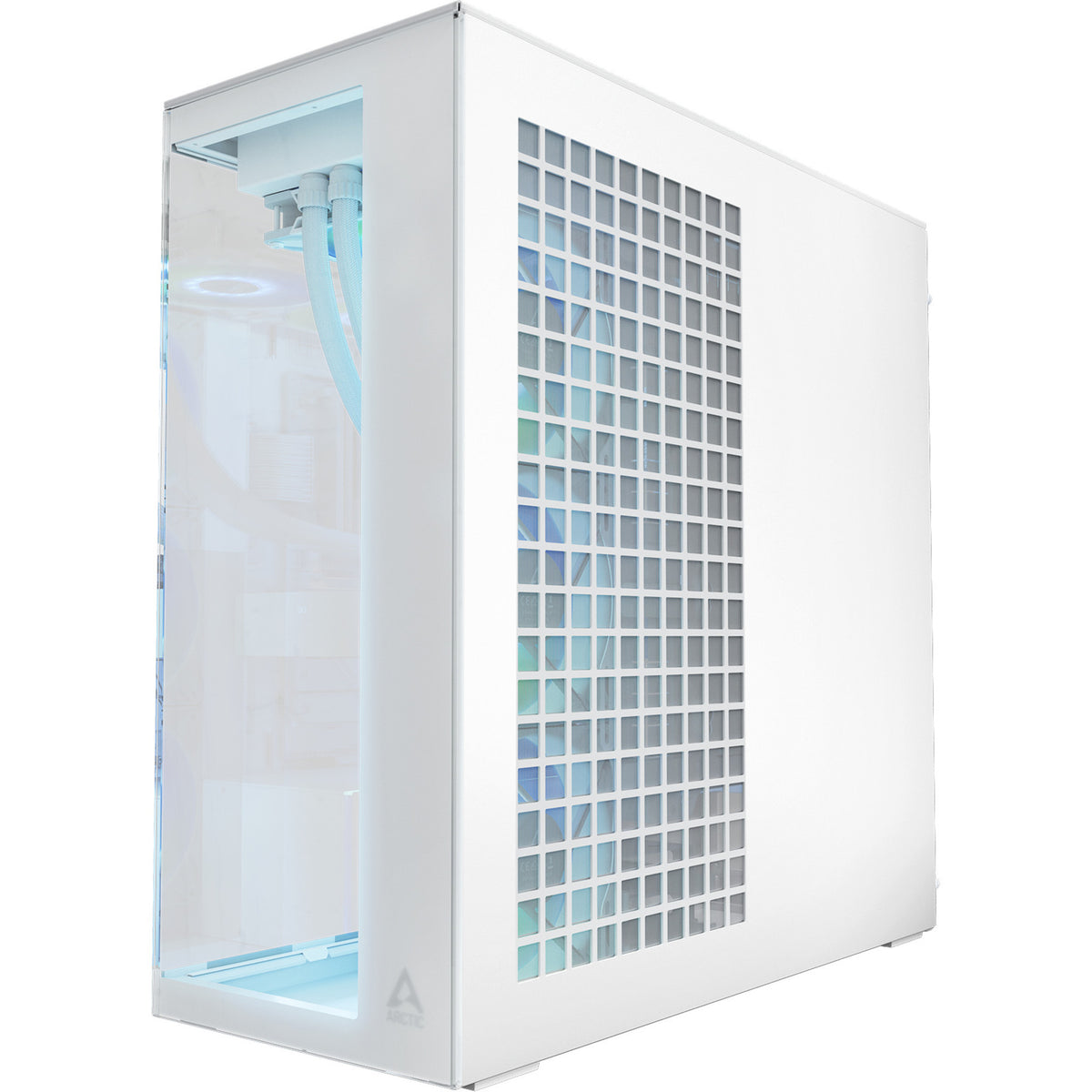 Custodia midi tower Arctic xtender vg (bianco | 2x USB-A | 1x USB-C | RGB | vetro temperato)