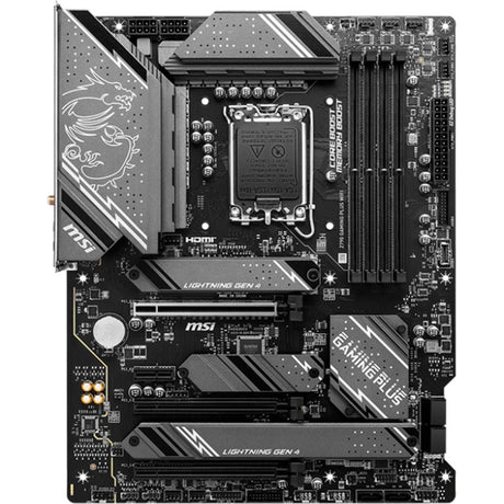 Scheda madre MSI Z790 Gaming Plus Wi-Fi Socket 1700 (grigio nero, RAID, 2,5 GB-LAN, Wi-Fi 6e, BT, Suono, ATX)