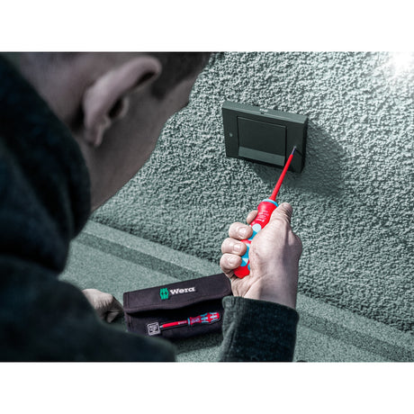 Wera kraftform kompakt vde acciaio inossidabile 17 extra sottile 1 trovautensili, cacciavite da 17 pezzi (rosso blu)