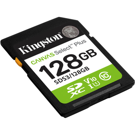 Scheda di memoria SDXC Kingston Canvas Select Plus da 128 GB (UHS-I U1, Classe 10, V10)