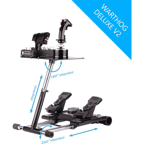 Supporto per ruota pro deluxe v2 Thrustmaster Hotas Warth Holder (nero, per Thrustmaster Hotas Warthog, Saitek X-55, X52, Pro e X65)