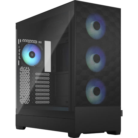 Custodia pop xl air rgb big tower dal design frattale (nero | 2x usb-a | rgb | vetro temperato)