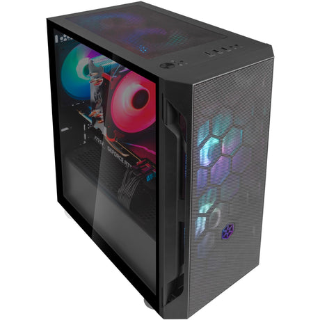 Custodia midi tower Silverstone sst-fah1mb-pro (nera | 3x USB-A | RGB | vetro temperato)