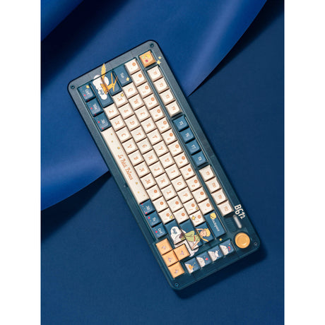 Tastiera meccanica wireless Iqunix zx75 sky meet (blu, layout us (qwerty), iqunix silent rose, 75%, LED rgb, hot-swapable, double-shot pbt, 2,4 ghz | bluetooth 5.1 | usb-c)