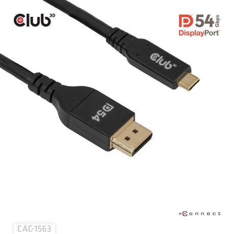 Cavo bidirezionale Club 3D da USB-C a DisplayPort 2.1 DP54, 8K120Hz 2 m (nero)