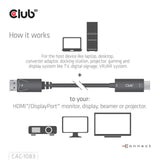 Cavo adattatore Club 3D DisplayPort 1.4 a HDMI 4K60Hz (nero, HDR M M 2 m)