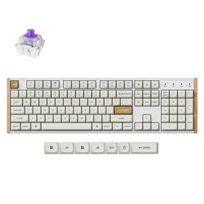 Tastiera meccanica Keychron K10 HE-Q1 RGB (bianca, layout USA (QWERTY), nebulosa magnetica a doppia guida Gateron, 100%, LED RGB, osa double-shot PBT, hot swap, USB-C | 2,4 GHz | Bluetooth 5.1)