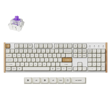 Tastiera meccanica Keychron K10 HE-Q1 RGB (bianca, layout USA (QWERTY), nebulosa magnetica a doppia guida Gateron, 100%, LED RGB, osa double-shot PBT, hot swap, USB-C | 2,4 GHz | Bluetooth 5.1)