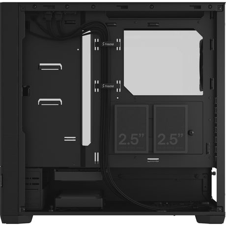 Custodia midi tower dal design frattale pop silent black tg trasparente tinta (nero | 2x USB-A | vetro temperato)