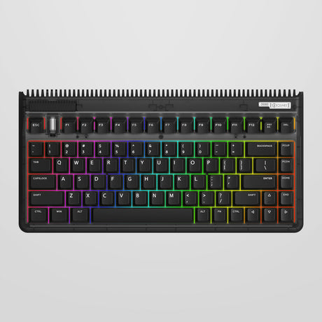 Tastiera meccanica wireless Iqunix og80 dark side (nera, layout us (qwerty), gateron marrone, 80% (tkl), LED rgb, sostituibile a caldo, pbt, 2.4ghz | bluetooth 5.1 | usb-c)
