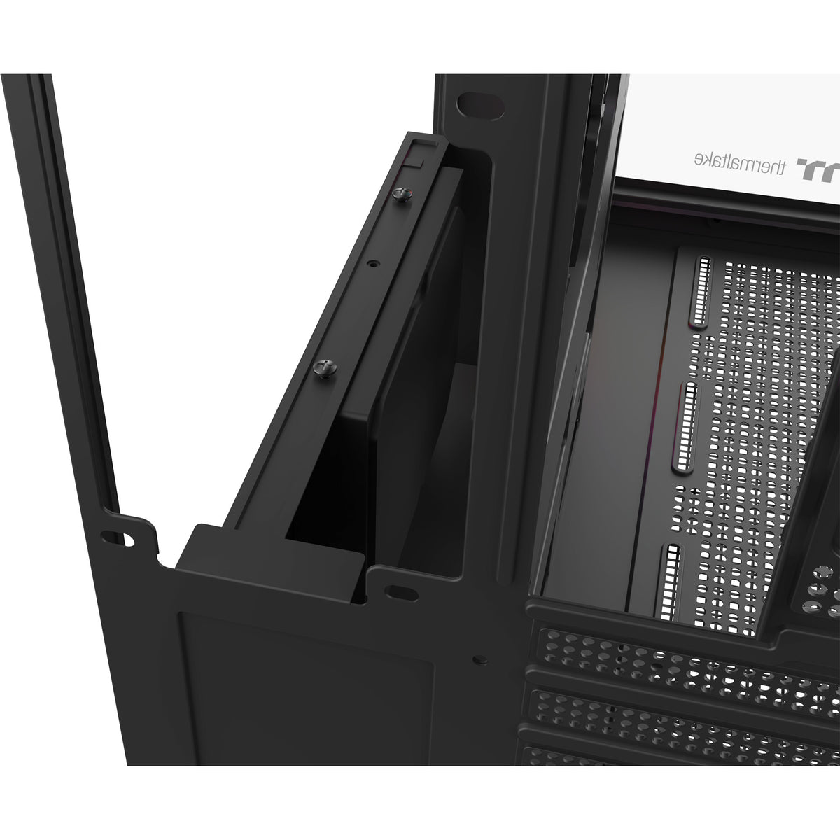 Custodia midi tower Thermaltake view 380 ws argb (colore legno nero | 2x USB-A | 1x USB-C | RGB | vetro temperato)