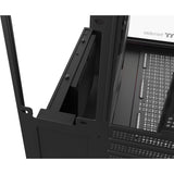 Custodia midi tower Thermaltake view 380 ws argb (colore legno nero | 2x USB-A | 1x USB-C | RGB | vetro temperato)