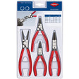 Knipex set di pinze per anelli di sicurezza 00 20 03 v02 (rosso, 4 pezzi)
