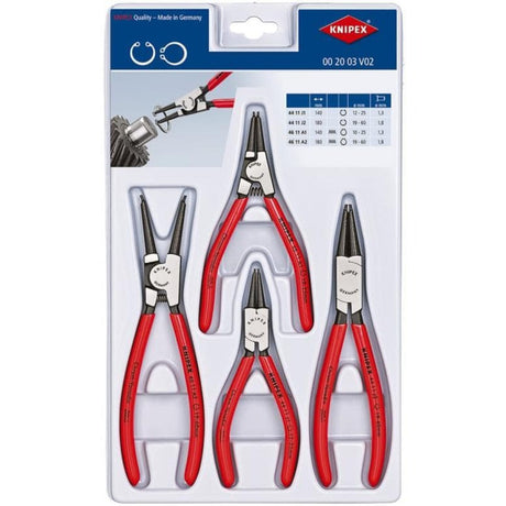 Knipex set di pinze per anelli di sicurezza 00 20 03 v02 (rosso, 4 pezzi)