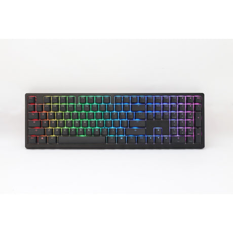 Tastiera da gioco meccanica Ducky zero 6108 classic nera rgb (nera, layout us (qwerty), cherry mx2a marrone, 100%, led rgb, double-shot pbt, hot swap, 2.4ghz | bluetooth | usb-c)