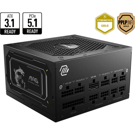 Alimentatore modulare MSI Mag A850GL PCIe5 II da 850 Watt (nero, 1x 12V-2x6, 4x PCIe)