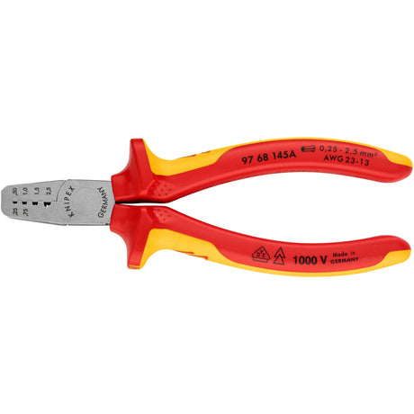 Pinza per crimpare Knipex 9768145a per puntali - 145 mm