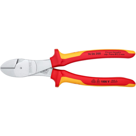 Knipex 74 06 200 pinza a taglio laterale power comfort 200mm vde