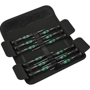 Wera kraftform 12sb1 micro screwdriver set (black green, for electrical appliances)