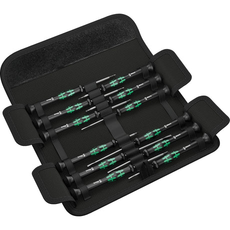 Wera kraftform 12sb1 micro screwdriver set (black green, for electrical appliances)