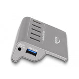 Delock Hub USB da 10 Gbps con 4 porte USB-A + 1 porta di ricarica rapida (grigio, incluso alimentatore)