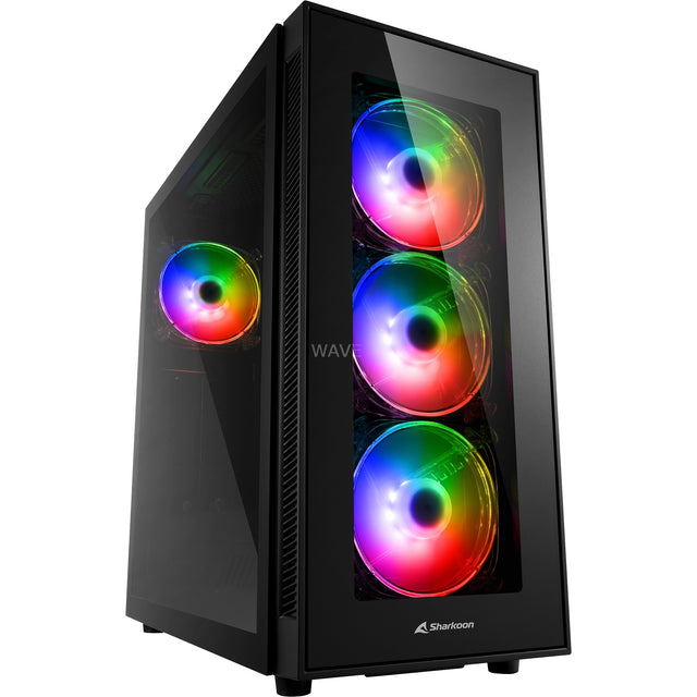 Custodia midi tower Sharkoon TG5 pro rgb (nera | 4x usb-a | rgb | vetro temperato)