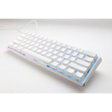 Ducky one 3 classica tastiera meccanica mini rgb bianca pura (bianca, layout us (qwerty), rosso ciliegia mx, 60%, led rgb, pbt double-shot, sostituibile a caldo, meccanica quack)