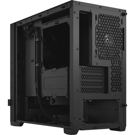 Design frattale pop mini alloggiamento midi tower solido nero silenzioso (nero | 2x USB-A)
