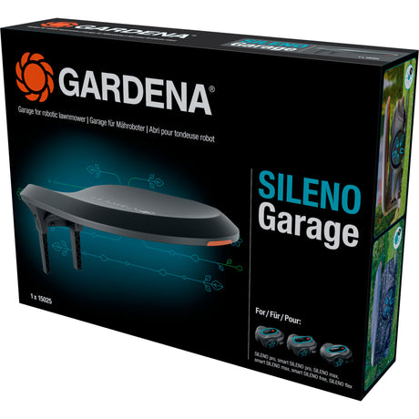 Garage per rasaerba robotizzato Gardena Sileno per Sileno Pro Max Tettuccio gratuito (grigio arancione)