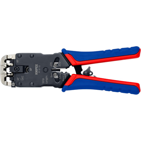 Pinza a crimpare Knipex 97 51 12 sb (blu rosso, RJ-10, RJ-11 12 e RJ-45)
