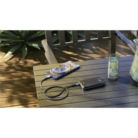 Power bank Goobay compatto da 10.000 mAh (nero, 10 Ah, 1x USB-A, 1x USB-C, alimentazione, ricarica rapida)