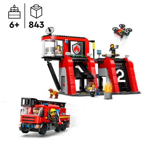 Caserma dei pompieri e camion dei pompieri Lego City - 60414