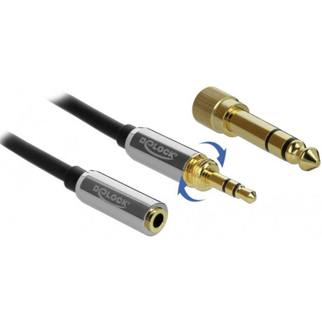 Delock cavo di prolunga jack stereo da 3,5 mm a 3 pin maschio > femmina (nero, 2 metri)