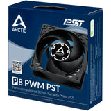 Ventola per case Arctic p8 pwm pst (nera, 80 x 80 x 25 mm)