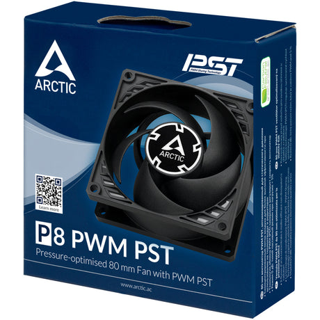 Ventola per case Arctic p8 pwm pst (nera, 80 x 80 x 25 mm)