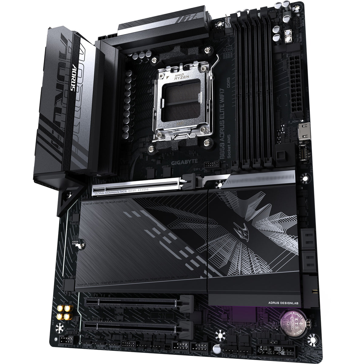 Scheda madre Gigabyte B850 Aorus Elite WiFi7 Socket AM5 (nera, RAID, 2,5 GB-LAN, WiFi 7, BT, audio, ATX)