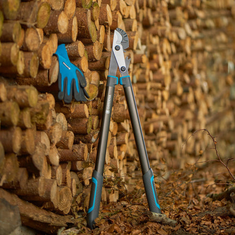 Forbici da potatura a incudine Gardena Energycut Pro L, con taglio a incudine (grigio turchese, 75 cm, per legno secco)