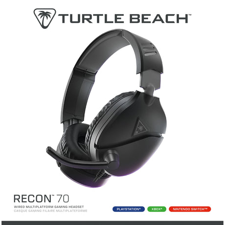 Cuffie da gioco over-ear Turtle Beach Ear Force Recon 70p nere (2024) (nere, ps4, ps5, xbox series x|s, xbox one, switch, pc, mobile)