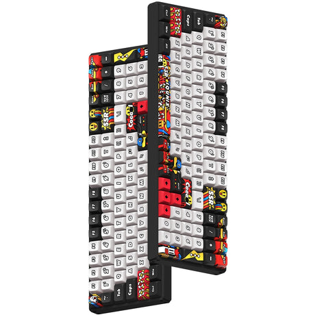 Tastiera meccanica wireless Iqunix f97 graffiti diary (nera, layout us (qwerty), cherry mx silent red, 96%, led rgb, hot-swapable, pbt, 2.4ghz | bluetooth 5.1 | usb-c)