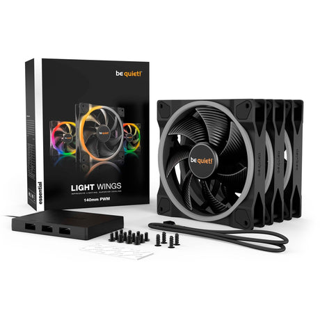 Silenzio! ventole light Wings pwm rgb (nere, 3 pezzi, 140 x 140 x 25 mm)