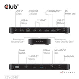 Docking station per display quadruplo USB-C Club 3D 14-1 (nero)