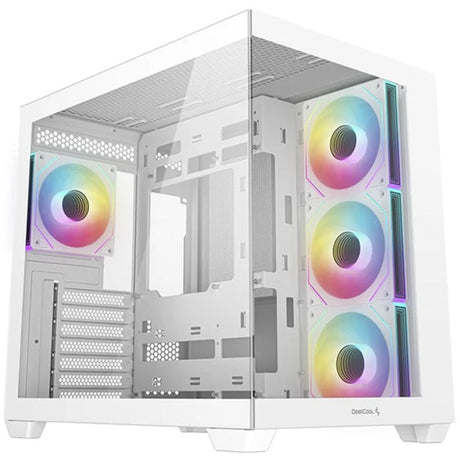 Custodia midi tower Deepcool CG530 4f (bianco | 2x USB-A | 1x USB-C | RGB | vetro temperato)