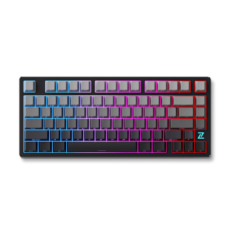 Mchose z75s montagne gradiente fiamma arancione metallo copertura superiore tastiera meccanica wireless rgb (nera, layout us (qwerty), ttc fiamma arancione, 75%, rgb, hot swap, lato inciso pbt, wireless | bluetooth | usb-c)