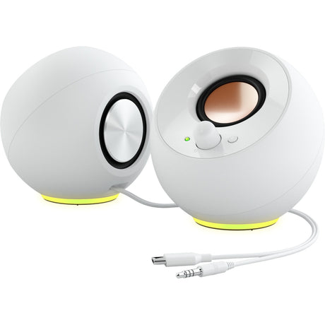 Altoparlante per PC Creative Pebble SE (bianco, Bluetooth, USB-C, AUX, RGB)
