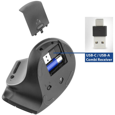 Mouse ergonomico wireless Act con Bluetooth e USB-C USB-A