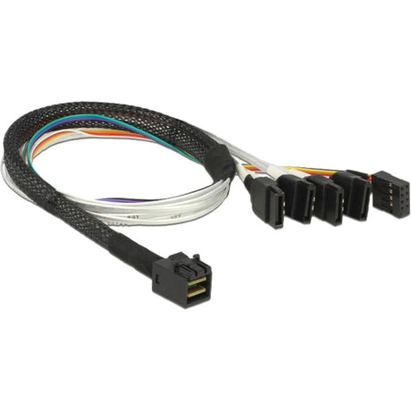 Delock cavo mini SAS HD SFF-8643 > 4 x SATA 7 pin, cavo da 0,5 m (83315, + banda laterale)