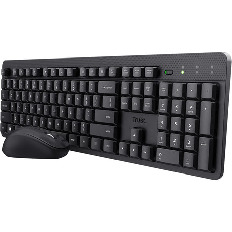 Trust Ody II set tastiera e mouse wireless silenziosi set da tavolo (nero, layout USA (QWERTY), membrana, 100%, 800 dpi - 1.600 dpi)